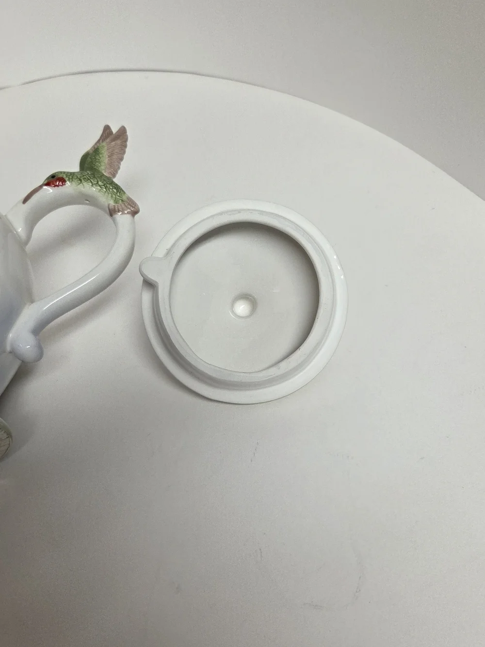 Lena Liu Hummingbird & Lilies Teleflora Ceramic Teapot Floral Bird